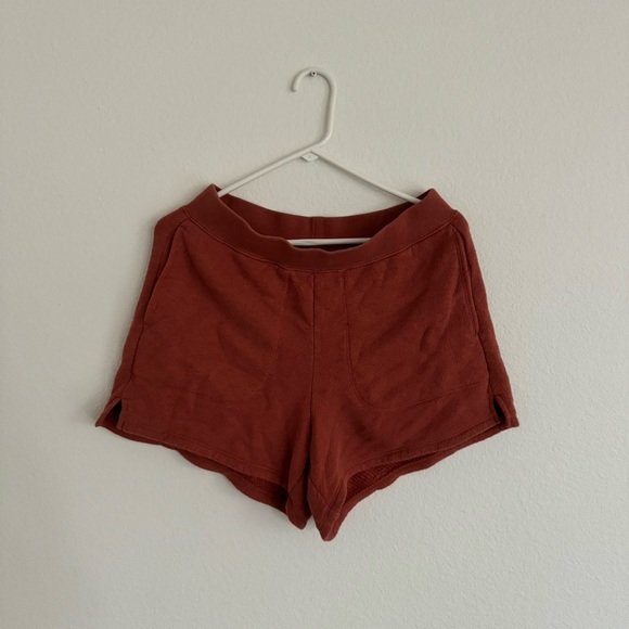 Madewell MWL Airyterry Hoodie Shorts Sweat Set in Red - Picture 6 of 12